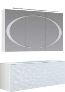 Шкаф-зеркало с подсветкой Clarberg Dune DUN0412 120см белый